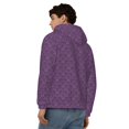 thumbnail image 4 of Wukai Retro Florals Purple Print Men's Zip-Up Hoodie,Fleece Full-Zip Hoodie for Men, Hooded Sweatshirt-X-Large, 4 of 5