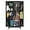 Black, variant on 71'' Metal Storage Cabinet with Doors, Multifunctional Bathroom/Garage Lockable Steel Cabinet, Broom Closet Storage with Hanging Rod (Style-1)