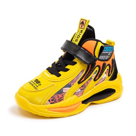 

Boy‘s Non-slip Lightweight Casual Velcro Sports Shoes Sneakers With High Top For All Seasons