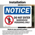 thumbnail image 2 of (2 Pack) Do Not Enter Warehouse Personnel Only Sign, 2 of 6