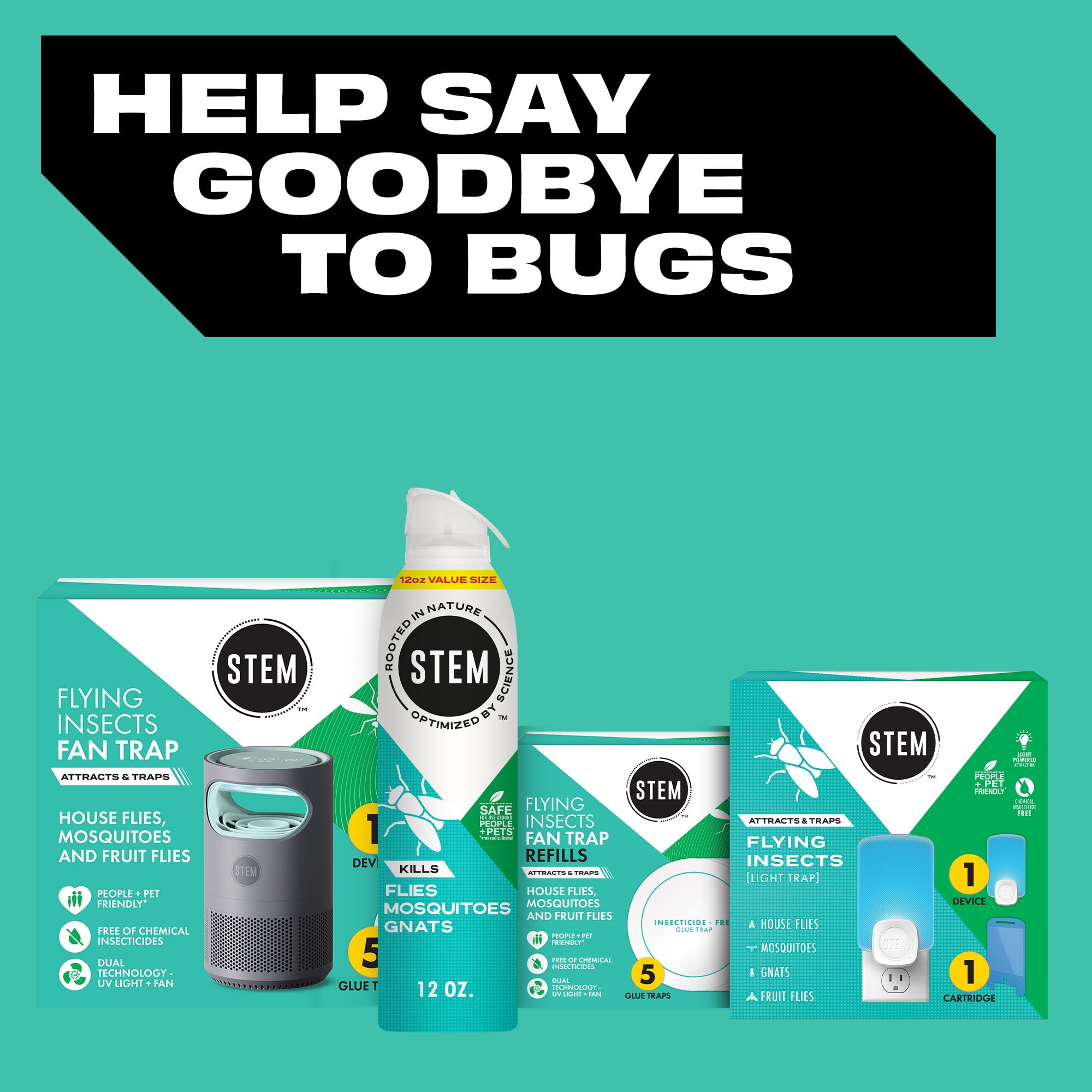 STEM Kills Indoor & Outdoor Fly, Mosquito & Gnat Insect Killer Bug Spray Value Size, 12 oz