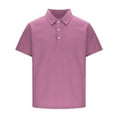 thumbnail image 3 of Fnnxeal Mens Summer Polo Shirts, Button Big and Tall Colleaed Tees Men’s Short Sleeve Shirt Solid Casual Shirt Pink T-Shirt 5XL, 3 of 5