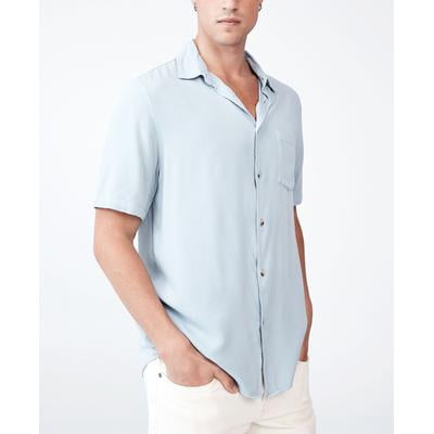 Men's Cuban Short Sleeve Shirt Medium blue fog