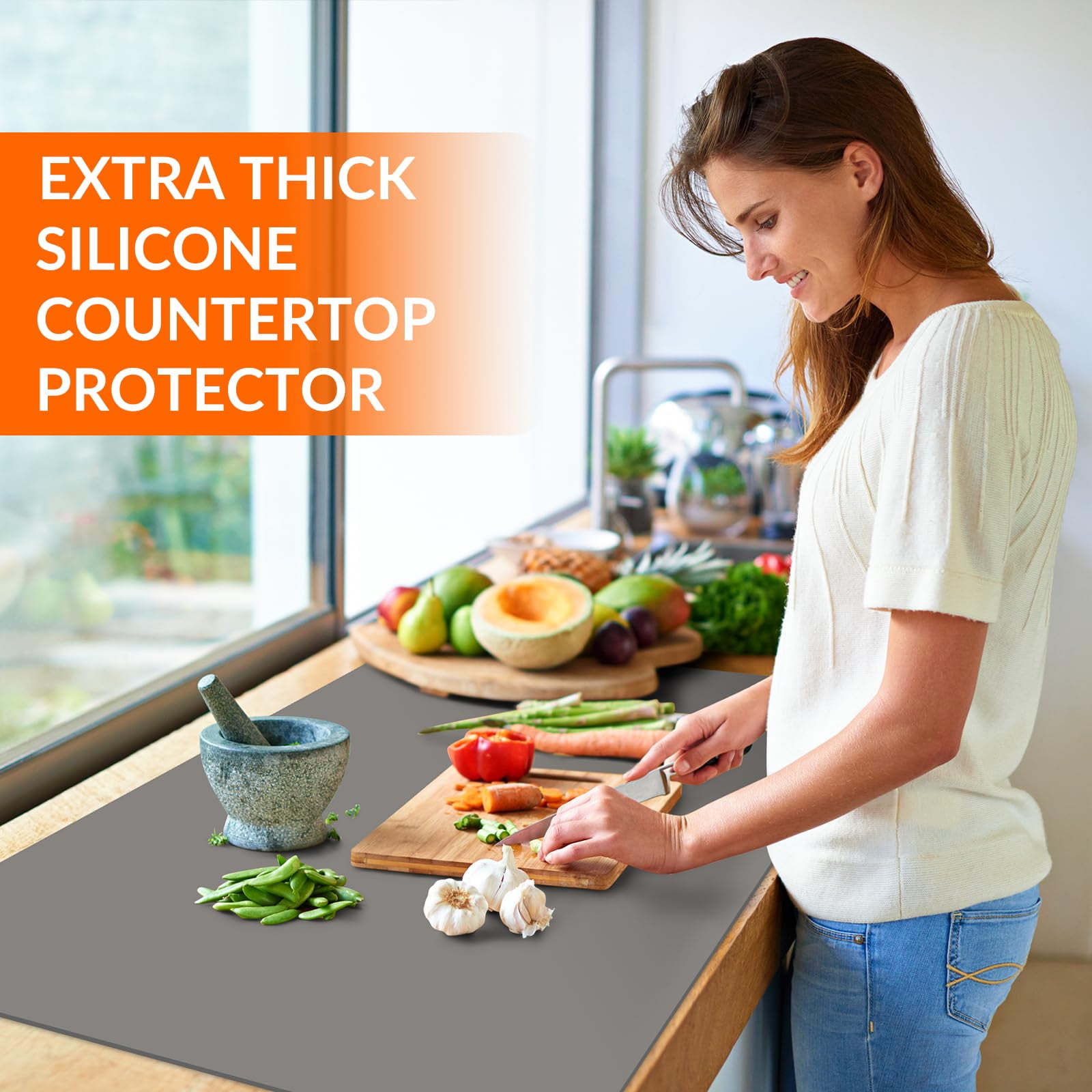 Goldeer Extra Large Silicone Countertop Protector Mat – Heat Resistant, Non-Slip Kitchen Mat for Counter, Desk, Crafts
