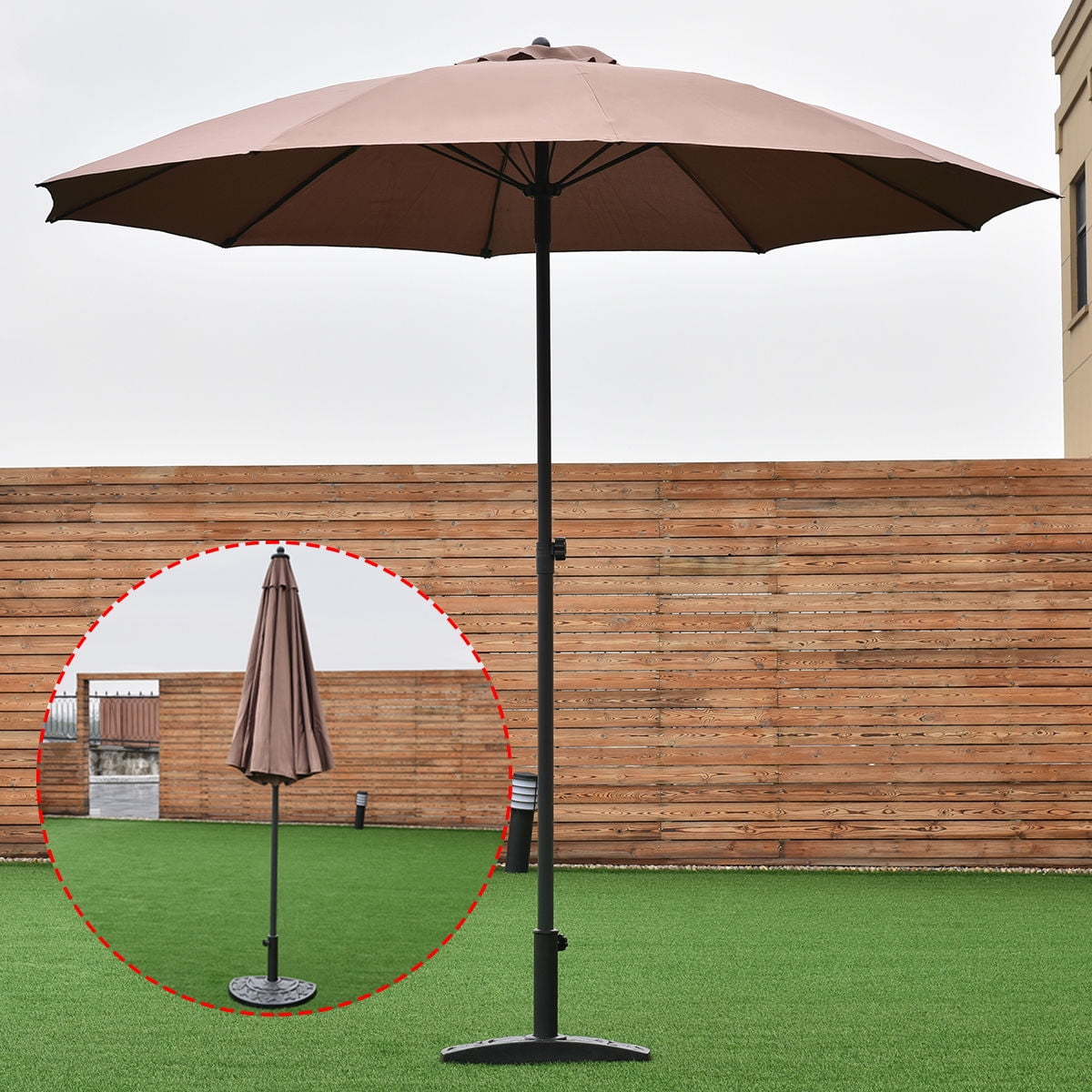 Costway 8 2ft Height Adjule Outdoor Patio Umbrella Market Sun Costway 8 2ft Height Adjule Outdoor Patio Umbrella Market Sun Shade Beech Tan