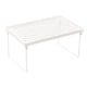 thumbnail image 1 of Estante apilable extensible para armario, tamaños S/M/L, estante plegable apilable para mostrador, organizador de armario, organizador de platos y vajilla para mostrador y despensa, cocina, blanco, 1 of 6