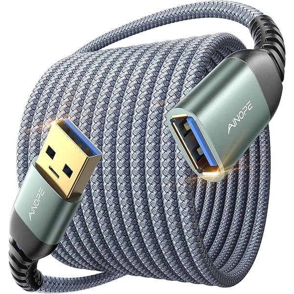 xixishop USB Extension Cable 10FT,USB Extender,USB 3.0 Extension Cable, Male to Female Cord High Data Transfer Compatible with Webcam,USBKeyboard,Flash Drive,Hard Drive,Printer,Grey