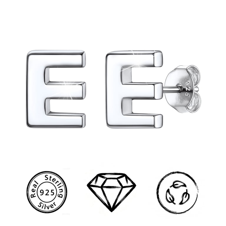 ChicSilver Sterling Silver Initial Letter Stud Earrings photo 1