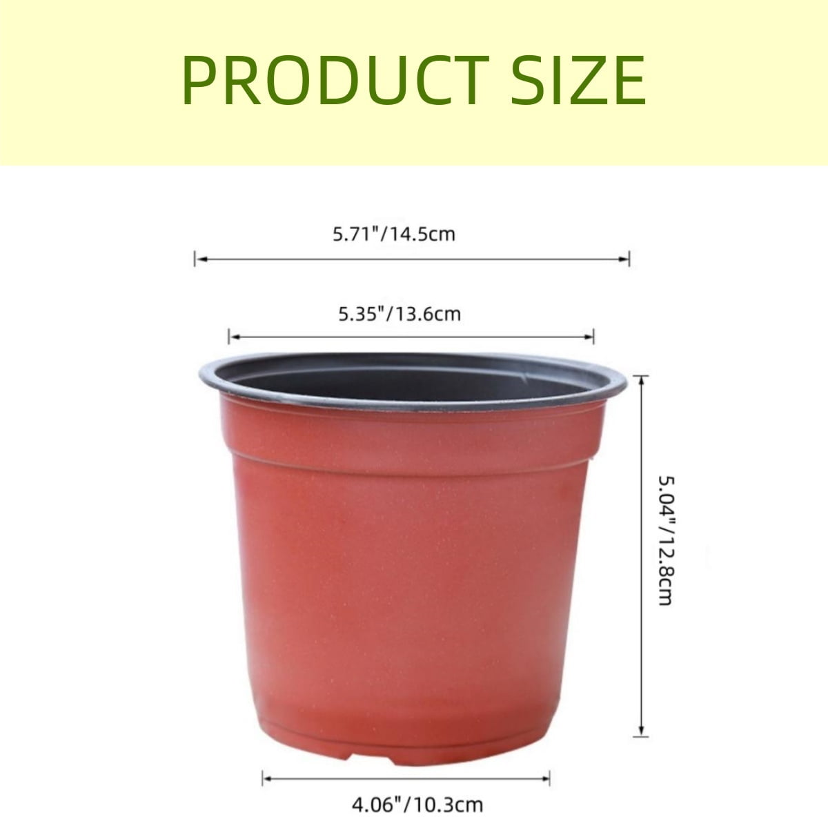 100 Pcs Flexible Plant Nursery Pots, 6 Inch Plastic Planting Flowerpots Gardening Pot, Seed Starting Flower Containers for Succulents(Red)