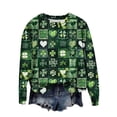 thumbnail image 1 of Penkiiy Chandail Ample à Manches Longues pour Femmes, Col Rond, Fête de la Saint-Patrick, Multicolore, 1 of 5
