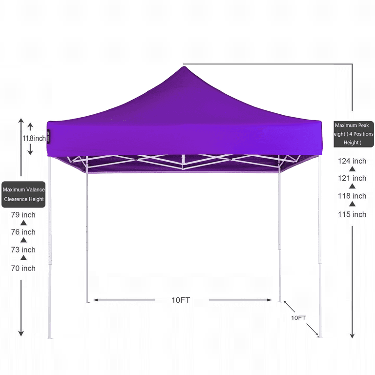 American Phoenix 10x10 ft Purple Pop up Canopy Tents Portable