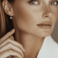 thumbnail image 2 of Pendientes SIGALIT Halo Moissanite Drop de plata de ley, 2 of 8