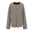 thumbnail image 4 of Womens tshirts long sleeve striped pattern crewneck tee shirts loose fit stylish casual dressy casual business blouse tops, 4 of 4