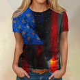 thumbnail image 2 of ADSSDQ 4Th Of July Top Casual Summer Loose Fit Scoop Neck Oversized Workout Shirts For Women Stars Stripes Print Short Sleeve Shirts Womens Blouse Gym Clothes Woman Blue XL, 2 of 5
