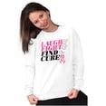 thumbnail image 4 of Laugh Fight Find Cure BCA Awareness Women Crewneck Sweatshirt Brisco Brands L, 4 of 6