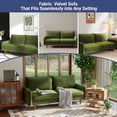 thumbnail image 3 of Koby Home 58" Loveseat Sofa Couch - Velvet Comfy with Wood Legs for Living Room Green, 3 of 7