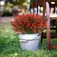 thumbnail image 3 of Zukuco 16 Bundles Outdoor Artificial Lavender Fake Flowers UV Resistant Shrubs, Faux Plastic Greenery for Indoor Outside decoration (Orange Red), 3 of 7