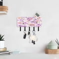 thumbnail image 6 of Decorative Key Holder Organizer Wall Mounted with 5 Hooks for Keys Mail (7.1 x 4.1 Inches) Lavender and Pink Flowers, 6 of 6