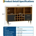 thumbnail image 2 of Garvee 47" Bar Cabinet with LED Lights & Charging Station, Modern Sideboard Buffet Cabinet with Storage Drawers, Wine Rack, Coffee Bar for Living Room, 2 of 7