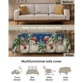 thumbnail image 3 of Blue Christmas Snowman Sofa Covers for 3 Cushion Couch, Washable Sectional & L Shape Couch Covers for Dogs/Cats/Kids, Xmas Tree Snowflake Vintage Non Slip Sofa Slipcover Futon Cover 71''x150'', 3 of 8