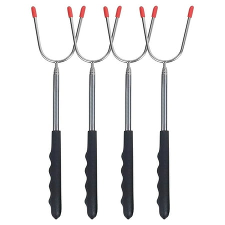 

HOOUDO Bbq Fork Clearance Barbecue forks Roasting Sticks Perfect Stainless Steel Hotdog Skewers For Camping Sausage BBQ Smores Bonfire