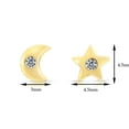 thumbnail image 2 of Tilo Jewelry 10K Yellow Gold Small Star & Moon CZ Stud Post Earrings with Secure Screw-Backs | Everyday Dainty Small Earrings for Women & Unisex, 2 of 8