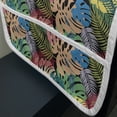 thumbnail image 3 of Exotic Microwave Oven Cover, Monstera and Palm Leaves Tropical Composition Rainbow Colored Hawaiian Nature, Water Resistant Organizer with Pockets for Kitchen, 36" x 12", Multicolor, by Ambesonne, 3 of 4