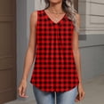 thumbnail image 3 of Kixjoy Red Tank Tops for Women V Neck Trendy Tank Top Sleeveless Casual Beach Pleated Shirts Floral Print Cozy Baggy Shirts for Women, Wine S, 3 of 6