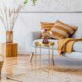 thumbnail image 4 of Homebeez Metal Side Table,Round End Table With Tray,Modern Sofa Side Table,Bedside Night Stand,Gold, 4 of 7