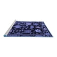 thumbnail image 2 of Ahgly Company Machine Washable Indoor Square Abstract Blue Modern Area Rugs, 6' Square, 2 of 4