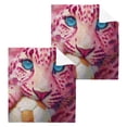 thumbnail image 2 of BZSMCE Towel Cotton Face Towel Soft Hand Towels Fashion Pink Leopard & Soccer Pattern, 2 of 9