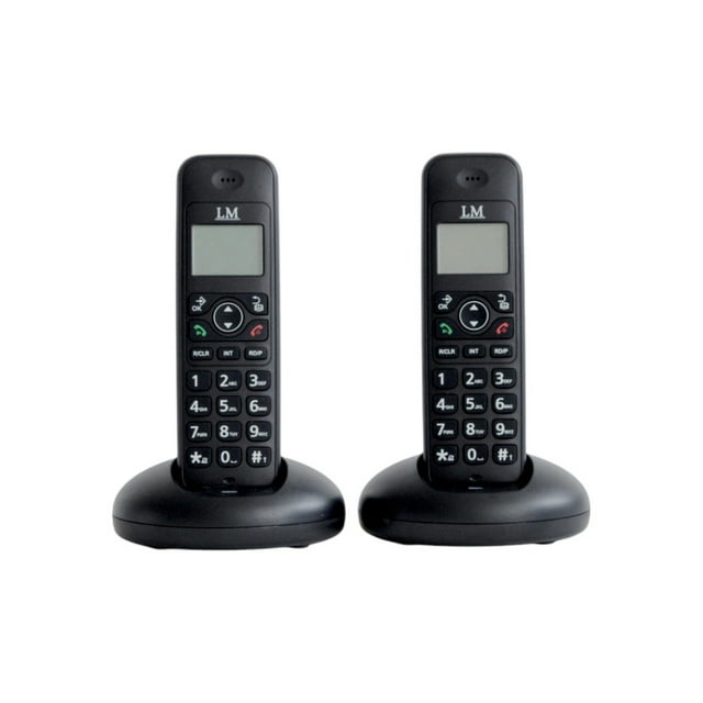 Set DE 2 Teléfonos INALÁMBRICOS LM mod. LM-1702-1 COLOR Negro