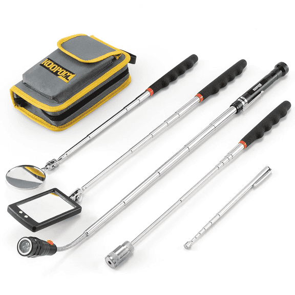 Telescoping Magnetic Pickup Tools Set, Inspection Mirror Telescoping, LED Flashlight, Cool Gadgets for Men, Gifts for Dad, Husband, Kids, Boyfriend, Magnet Stick