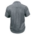 thumbnail image 6 of Mens Cotton Linen Shirts Short Sleeve Wrinkle Free Untucked Shirt Casual Summer Beach Wedding Button Down Tops with Two Pockets Gray, 6 of 7