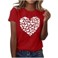 thumbnail image 5 of VKOYWKM Love Heart T Shirts Women Valentines Day Shirts Love Graphic Tees Short Sleeve Casual Crew Neck Holiday Tops Romantic Valentines Day Gifts Shirt, 5 of 6