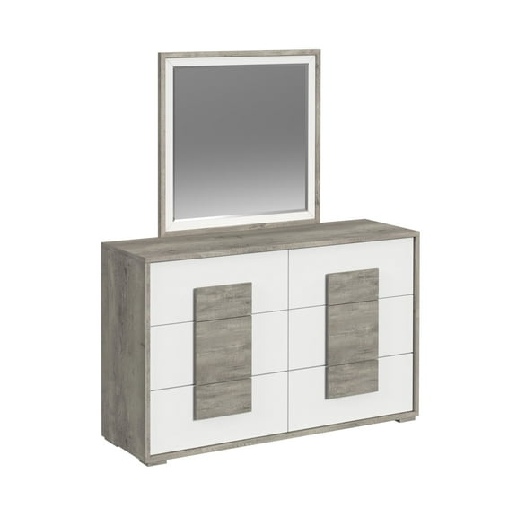 Picket House Furnishings Vega Dresser and Mirror Set in Dual Tone