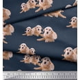 thumbnail image 3 of Soimoi Rayon Crepe Fabric Golden Retriever Dog Print Fabric by Yard 46 Inch Wide, 3 of 3