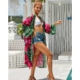 thumbnail image 2 of EDOLYNSA Tie-dye Kimono Cover-up for Women Open Front Summer Cardigan Long Sleeve Bathing Suit Coverups, 2 of 7