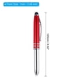 thumbnail image 2 of Uxcell Ballpoint Pen with Stylus Tip and LED Flashlight Metal Pen Black Ink 1.0mm Medium Point Stylus Pen, Red 3 Pack, 2 of 7