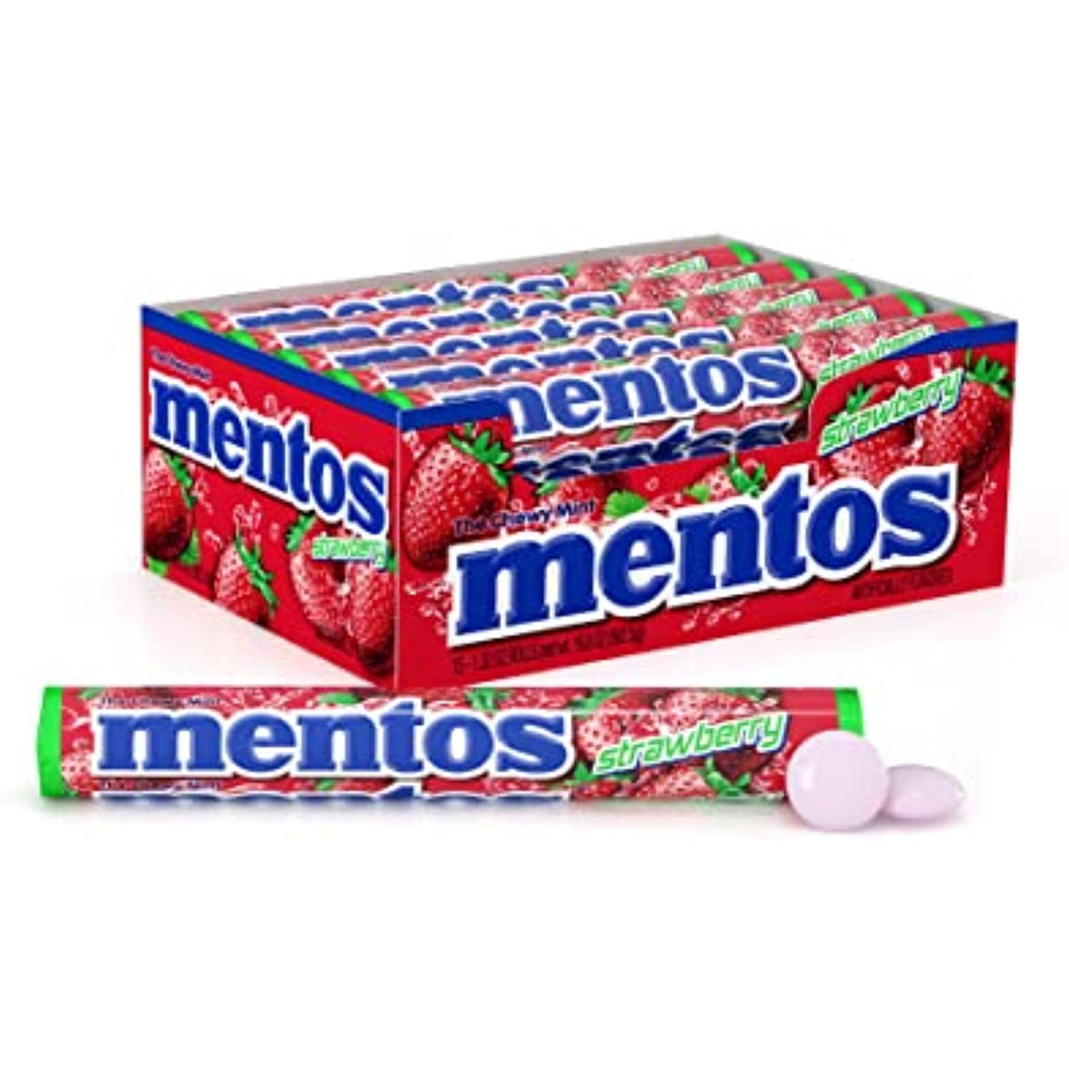 Mentos Chewy Mint Candy Roll, Easter, Strawberry, Non Melting, Party