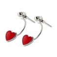 thumbnail image 1 of S925 Fungus Red Heart Shape Earrings Ball Hanging, 1 of 2
