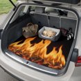 thumbnail image 4 of Universal Car Trunk Mat 37"x54", Abstract Yellow Flame Waterproof Cargo Liner, Non-Slip Durability Cargo Mat, Flickering Fire Pattern Black All Weather Rear Trunk Protector for Car SUV, 4 of 9