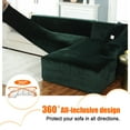 thumbnail image 6 of TOPCHANCES L Shape Sofa Covers Stretch 2 Piece Sectional Couch Slipcovers Furniture Protector  3+4 Seater, with 4pcs Pillowcases, Dark Green, 6 of 11