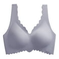 thumbnail image 3 of XFHLMJFF Women's Bras Soft Cozy Casual Front Side Buckle Lace Edge Without Steel Ring Movement Seamless Gathering Adjustment Yoga Sleep Lightweight Underwear, 3 of 4