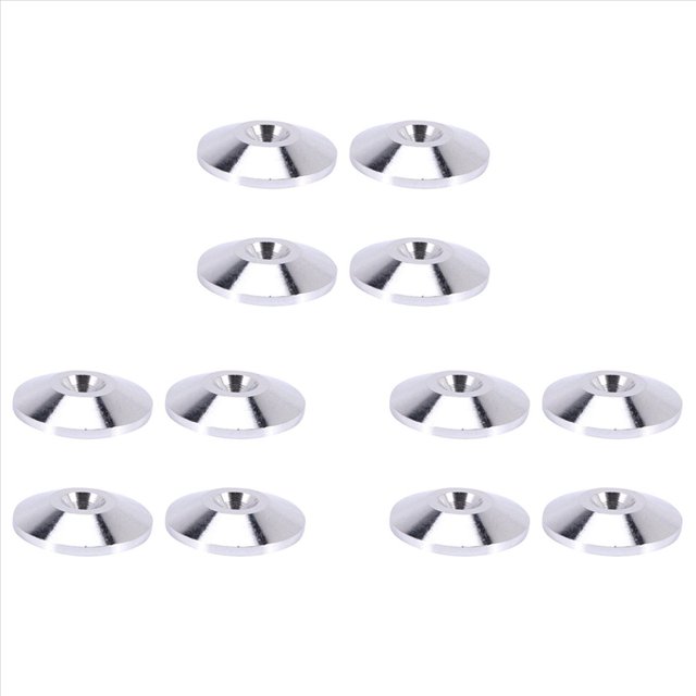 12 Piezas Almohadillas de Picos de Cobre Puro para Altavoz Altavoz HiFi Caja Aislamiento Soporte de Piso Pies Base de Cono Almohadilla para Zapatos (Plata)