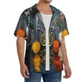 thumbnail image 4 of Wukai Various Herbs And Spices In Spoons Men's Casual Short-Sleeve Button Down Shirt - Lightweight Summer Dress Shirt for Daily Wear-, 4 of 7