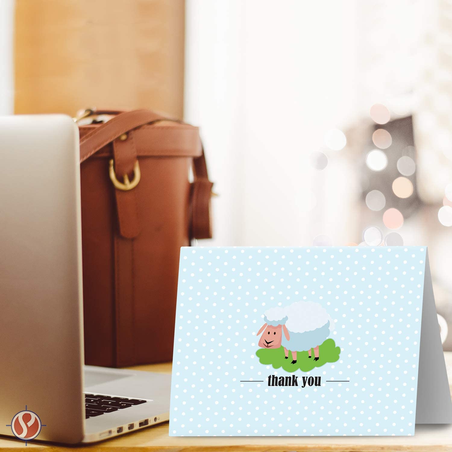 Sheep Lovely Animal Thank You Note Greeting Cards with Envelopes | Printed on Thick and Sturdy 80lb (216gsm) Cardstock | Blank Interior | A2 Size – 4.25 x 5.5” | 25 per Pack