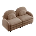 thumbnail image 6 of HUTWIFE 68.5" 2- Seater Teddy Velvet Sofa Camel Modular Couch with Curved Back & Lumbar Pillows, 6 of 9