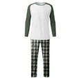 thumbnail image 5 of Uinagy Men's Colorblock Top and Plaid Print Trousers Two-Piece Home Wear Suit, 5 of 5