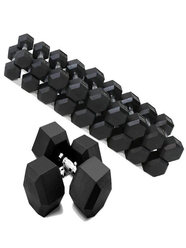 10 lbs Total Hex Coated Weights New CAP 5 lb Hex Rubber Coated Dumbbells Set 